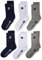 Champion Unisex - Kinder und Jugendliche Core- Junior 6pp Crew Füßlinge , Blu Marino/Bianco/Grigio Melange Chiaro, 31-34