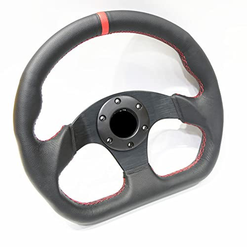 Aluminiumlegierung Auto Sport Lenkrad,MoreChioce 13 Zoll Universal Rennlenkrad Sportlenkrad Leder Auto Racing Lenkrad für 320mm Durchmesser Auto Rennwagen Karts,Rot