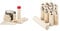Relaxdays Wikinger Wurfspiel aus Kiefernholz, Natur Kubb Wikingerspiel, roter König, groß & Kubb Wikingerspiel, skandinavisches Wurfspiel, naturbelassenes Holz, Natur, 5 x 5 x 22,5 cm
