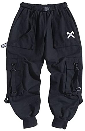 Yujun Pantaloni Techwear Nastri Hip Hop Pantaloni Cargo Tattici Uomo Casual Lettera Ricamo Streetwear Pantaloni Sportivi da Ballo Pantaloni Maschili