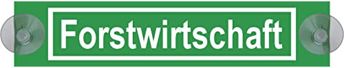JAGDSCHUTZ LANDWIRTSCHAFT FORSTBETRIEB WUNSCHTEXT Schild Saugnapf Auto Aufkleber (Alu Verbund mit SAUGNÄPFEN, Motiv: Forstwirtschaft)