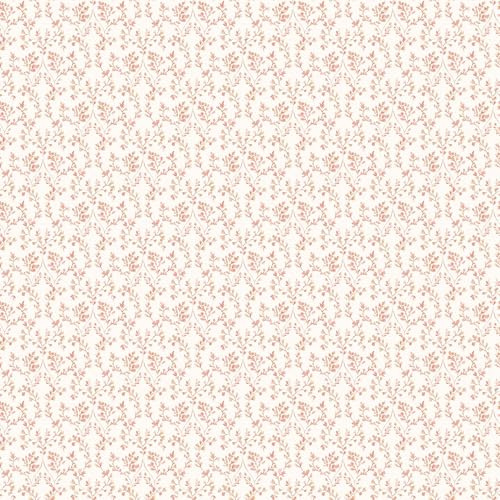 G56679 - Small Prints Ogee Floral Cranberry, tan Galerie Wallpaper