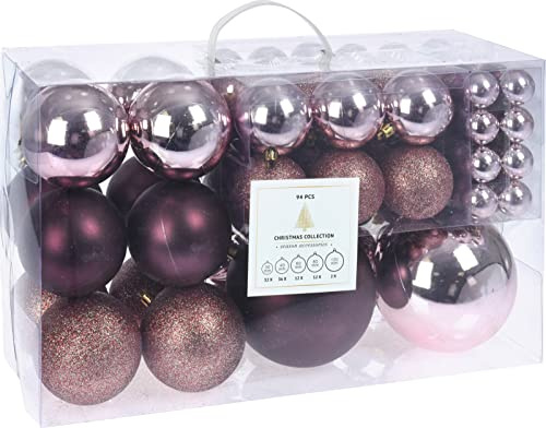Seaside No.64 - Weihnachtskugeln 94 TLG. Pudertöne Set - Christbaumschmuck Tannenbaumschmuck - Weihnachtsdeko Baumschmuck - Weihnachten Xmas Kunststoff - Dekoration Geschenkidee (Pudertöne)