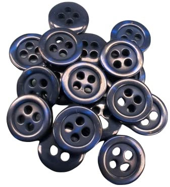 50 Perlmuttknöpfe - 5 Größen und 11 Farben zur Auswahl - Hergestellt und versandt aus Spanien (Marineblau, 10 mm)