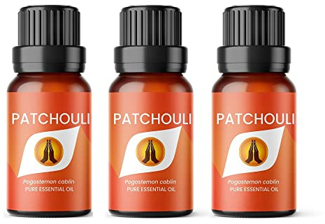 Aroma Energy Patchouli Essential Oil, 30ml (3x10ml) | Diffuser oil for home, summer aromatherapy burner, candle making, soap, wax melts, cleaning sprays | Natural, Vegan, UK Made