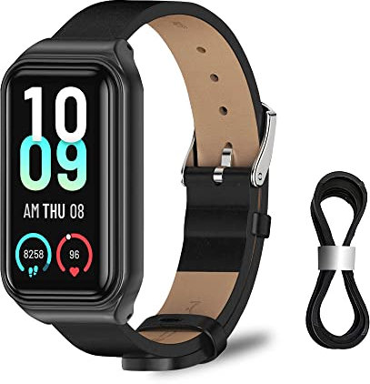 KoGiio Cinturino Compatibile con Amazfit Band 7, Gentiluomo Elegante Avanzati Cintura Ricambio, Uomini Donne Pelle Cinturino Compatibile con Amazfit Band 7