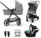 Kinderkraft Newly 3 in 1, I-Size, Stroller, Pushchair for Toddlers, Pram, Newborn Baby, Large Hood, with Accessories, Easy Folding, Included Car Seat, Shock Absorbtion, from Birth up to 22 kg, Gray