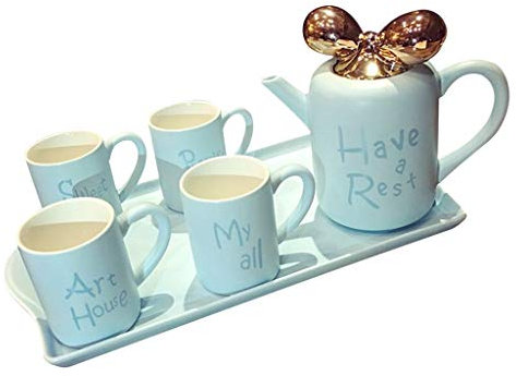 DYPASA Tazza di caffè Tazza da caffè in Porcellana Stile Inglese Tazza da tè in Porcellana Semplice Set da tè in Ceramica Creativo Tazza (Color : Blauw)