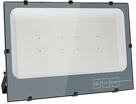 Royana 600W LED Strahler Außen, 60000LM Scheiwerfer Superhell Strahler Innen, 6000K LED Fluter Kaltweiß Aussenstrahler IP65 Wasserdicht Flutlicht Aussenlampe Beleuchtung für Sportplatz
