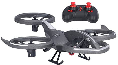 Zerodis Kleiner RC-Hubschrauber, Indoor-Mini-Stunt-Drohne mit Voller Abdeckung, ABS-Material (Tech-Grau)