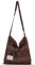 Your Cozy Große Retro-Umhängetasche aus Baumwolle für Damen, Hobo-Umhängetasche, lässige Tragetasche zum Einkaufen und Reisen (mahagonifarbener Elefant)