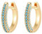Jenosy Ohrringe Damen Gold Mit Grün Zirkonia - Zarte Creolen, Modische Leichte Knorpel Huggie, Hypoallergene 18K Vergoldete Modeschmuck für Frauen Und Mädchen
