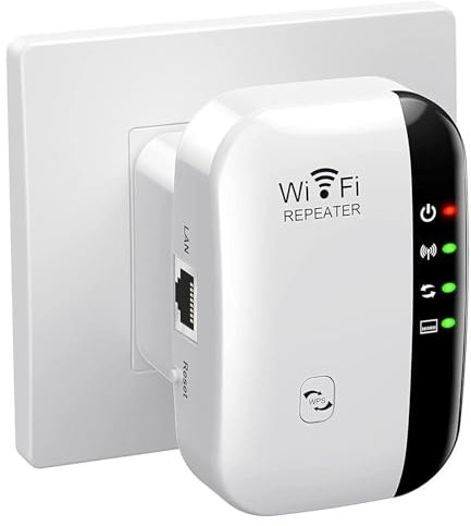 BAInuai Répéteur WiFi Puissant 300Mbps Amplificateur 2.4GHz Range Booster Répéteur Extenseur sans Fil avec Port Ethernet, WiFi Extender, Protection WPS