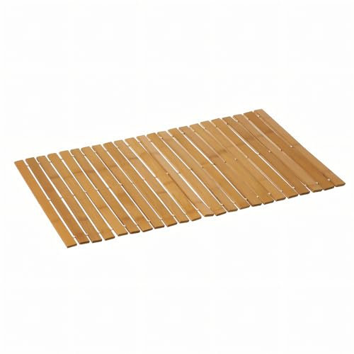 Alfombra de Ducha Antideslizante de Láminas de Bambú Natural y Plegable para Ducha, Bañera, Sauna 40x60 cm