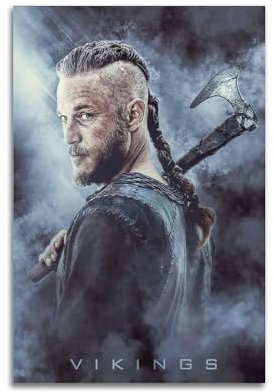 DATOZA Vikings Ragnar Lothbrok Cool Art Poster Dekorative Malerei Leinwand Wandkunst Wohnzimmer Poster Schlafzimmer Malerei,Wandkunst Bilddruck Moderne Familienzimmer Dekor 12x18inch(30x45cm)