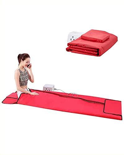Portable Far Infrared Sauna Blanket Energy Stone Weight Loss Body Shaper Oxford Sauna Heating Blanket Therapy Anti-Ageing Beauty Machine,Red