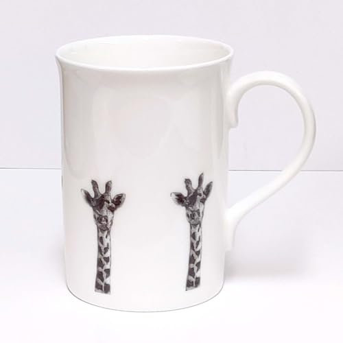 Redwood Collection Set of 4 - Giraffe Design Fine Bone China Mugs, RW75113