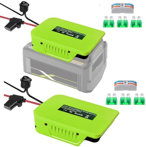 2 Pcs for Ryobi 40V Battery for Power Wheel Adapter,Charger Adaptor for Robotics, Dock Power Connector for Rc Car Truck,DIY Use Converter for Ryobi Battery Power Station,with Fuse & Wire terminals kit