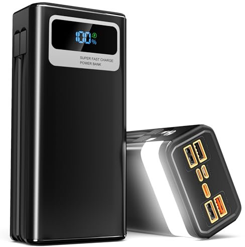 56800mAh& 65W Power Bank External Battery Pack Charger, USB-C In/Output Fast Charging with 9 Charging Ports,Pocket Size Portable Charger, Digital Display,for iPhone/Tablet