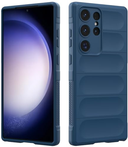Custodia Compatibile con Samsung Galaxy S23 Ultra 5G, Silicone Custodia per Tutto il Corpo, Copertura Antiurto con Fotocamera Protettivo, Cover Morbida al Tatto - Blu Scuro