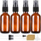 Bonison Sprühflasche Glas Braunglas 50ml Glassprühflaschen Sprühflaschen Klein Glas mit Zerstäuber Glastropfer und Trichter für Ätherisches Öle Kosmetik Reinigung Aromatherapie Massage Haare 4 Stück