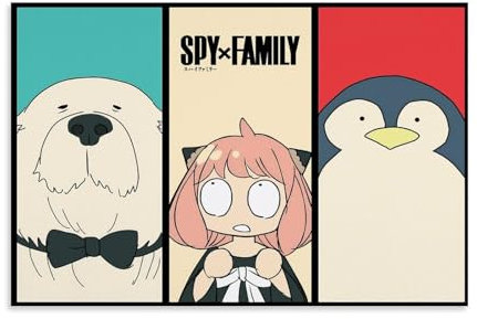 LaFegoude Anime Spy X Family Anya Poster Dekorative Malerei Leinwand Wandkunst Wohnzimmer Poster Schlafzimmer Malerei,Wandkunst Bilddruck Moderne Familienzimmer Dekor 12x18inch(30x45cm)