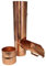 zbs24 Regenrohrklappe 87mm in Kupfer, ohne Laubsieb, konische Bauform für einen mühelosen Einbau, Set 2 mit Muffe zur Montage bei abgeschnittenen Fallrohren