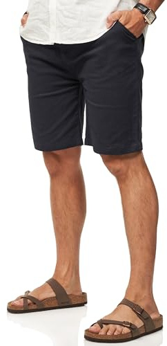 Soulstar Herren Chinoshorts Kurze Hose mit Stretch incl. Canvas-Gürtel - Bermuda Sommershorts für Männer - Elastische Shorts im Regular-Fit