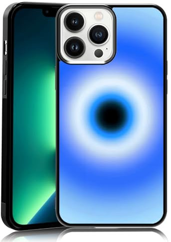 MMYAJT Evil Eye Aura Phone Case Fit for iPhone 13 Pro Max — TPU Shockproof Protective Trippy Cute Blue Phone Cover Gift for Boy Girl Men Women