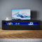 SONNI TV-Schrank Modern 180cm, Lowboard Hochglanz Schwarz mit 16 Farben LED-Beleuchtung, 2 Schubladen, 2 Türen für Fernseher bis 65 Zoll, Fernsehtisch für Wohnzimmer & Schlafzimmer, 180x40x45cm.