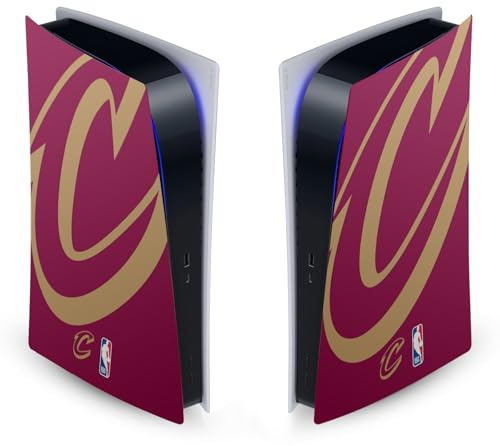 Head Case Designs Licenza Ufficiale NBA Sovradimensionato Cleveland Cavaliers Logo Vinile Frontalino Sticker Gaming Pelle Adesivo Compatibile con Sony Playstation 5 PS5 Digital Edition Console