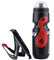 Aramox Bike Water Bottle with Cage Mount Holder,650ml Outdoor Sports Water Bottle for Cycling Mountain Bikes Sports Indoor Outdoor Activities (Black+Red)