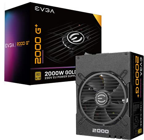 EVGA 2000 G+ Power Supply, 80+ Gold 2000W, Full Modular, 10 Year Warranty