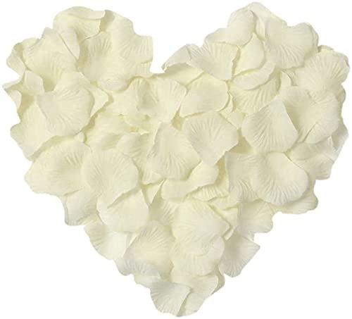 Anaoo 3000 Stück weiße Rosenblätter, künstlich, romantische Dekoration für Hochzeit, Valentinstag, Party, Geburtstag, Blumenblätter, Geschenk für Freundin/Freundin/Finanzierte/Frau, cremefarben