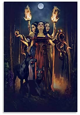 NA Kunstdruck auf Leinwand, Motiv: Mondgöttin Hekate, griechische Mythologie, modernes Design, 60x90 cm, Ungerahmt, für Wohnzimmer, Schlafzimmer, Küche, Badezimmer, Heim