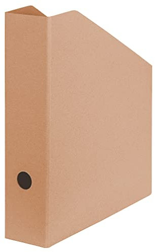 Original Falken Vegan-Stehsammler Pure Nature. Made in Germany. Brauner Zeitschriftensammler aus unbehandeltem Karton für DIN A4/C4 7,5 cm breit genietet, Griffloch