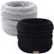 HYUET 2 Pack Cache-Cou Hiver Écharpe Circulaire Tricotée Tour de Cou Col Épaisse Cache Cou Doublée Tube Écharpe Polaire Doux Hommes Femmes Hiver，Noir+Gris Clair，taille unique