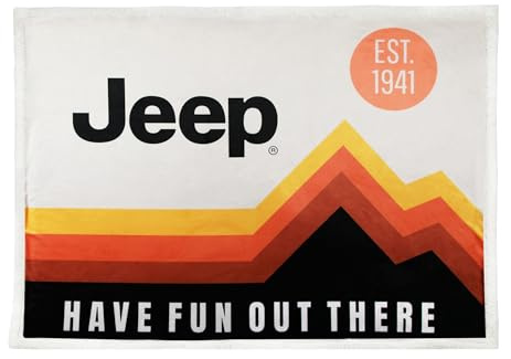 Jeep Have Fun Out There Logo Sherpa Fleece Throw Blanket Supersoft and Warm 50 X 60
