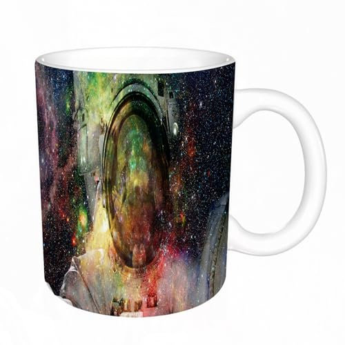 Original Becher - Teetasse als Geschenk für Ihre Lieben - Abstraktes, leuchtend buntes Universum. Sternenhimmel der Nebelnacht in Regenbogenfar Kaffeetasse aus feinem Porzellan - 330 ml 8 x 8,5 cm