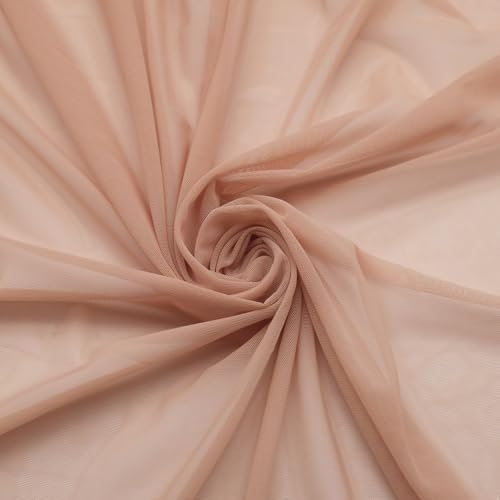 4 Wege Stretch Netzstoff, Nylon Spandex Power Mesh, 152 cm x 1 Yard, leichtes, transparentes Netz (Hautfarbe)