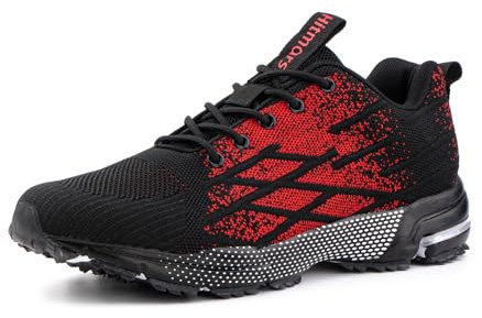 Hitmars Sneaker Herren Turnschuhe Damen Laufschuhe Sportschuhe Joggingschuhe Walkingschuhe Outdoor Sport Running Schuhe Rot N1 EU43
