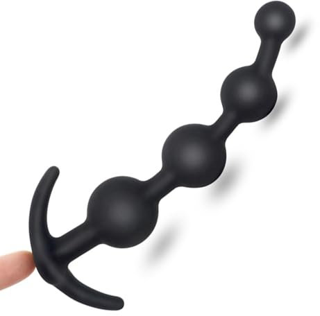 Silikon Analkugeln Biegsam, Analkugeln Buttplug mit 4 Kugeln,Silikon Buttplug, Analplug Analkette,für Eine Sexuelle Stimulation Schrittweise,Männer Frauen Paare SM Sexspielzeug (M)