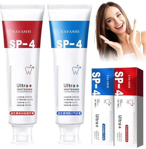 2 Stück Sp-4 Zahnpasta,Sp-4 Probiotische Zahnpasta,Zahnpasta Whitening 120g,Zahnpasta Weiße Zähne,Frisch Atem Zahnpasta,Whitening Entfernt Flecken,Komplette Zahnpflege