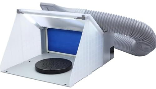 Set di kit cabina di verniciatura con illuminazione a LED, tavola girevole e tubo di prolunga di scarico, kit cabina di verniciatura, for pittura, modellismo, torte, hobby, artigianato