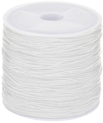 KINGLAKE 0,8 mm x 100 m di filo di nylon per bracciali, filo di perline, filo di nylon bianco, filo di perle per bracciali, collane, bracciali intrecciati, gioielli, fai da te