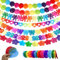 Girlande Geburtstag, Girlande, Bunt Girlanden Papier Deko, 7 Stück Papiergirlande, Lametta Girlande Papier Deko zum Aufhängen, Geburtstagsdeko Hochzeitsdeko Kinderzimmer Deko Party Deko