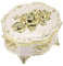 SUMTree Vintage Music Box Klein Weiss Schmuckbox Metall Keepsake Box Musical Jewelry Box Schmuckkästen Schmuckkoffer für Ring Ohrringe Damen Geschenk Geburtstag Hochzeit Weihnachten Valentinstag