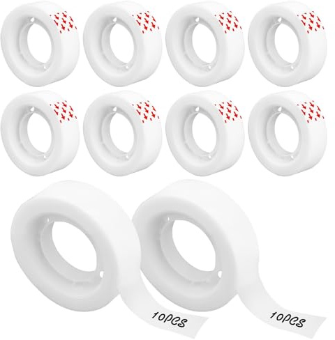 Lot de 10 rouleaux de ruban adhésif invisible pour réparation de documents avec prise solide et facile à décoller - 1,5 cm x 25 m