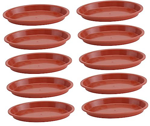 Toyvian 10 Piezas Bandejas Ovaladas para Macetas Soportes de Agua para Bonsáis Resistentes y Prácticas Color Rojo para Jardín y