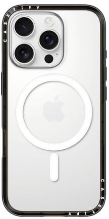 CASETiFY Compact Magsafe iPhone 16 Pro Case [Lightweight/Slim Fit/Compatible with Magsafe] - Clear Black